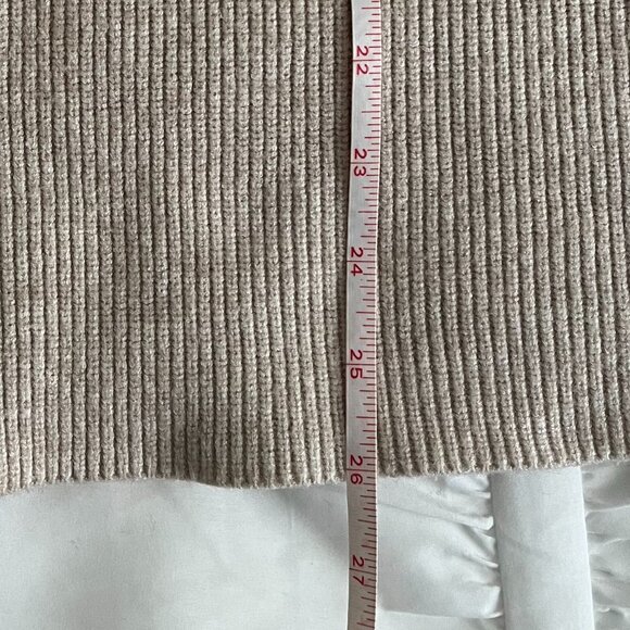 Free People Softly Structured Turtleneck Sweater Rib-Knit Beige Oatmeal XS - Picture 7 of 9